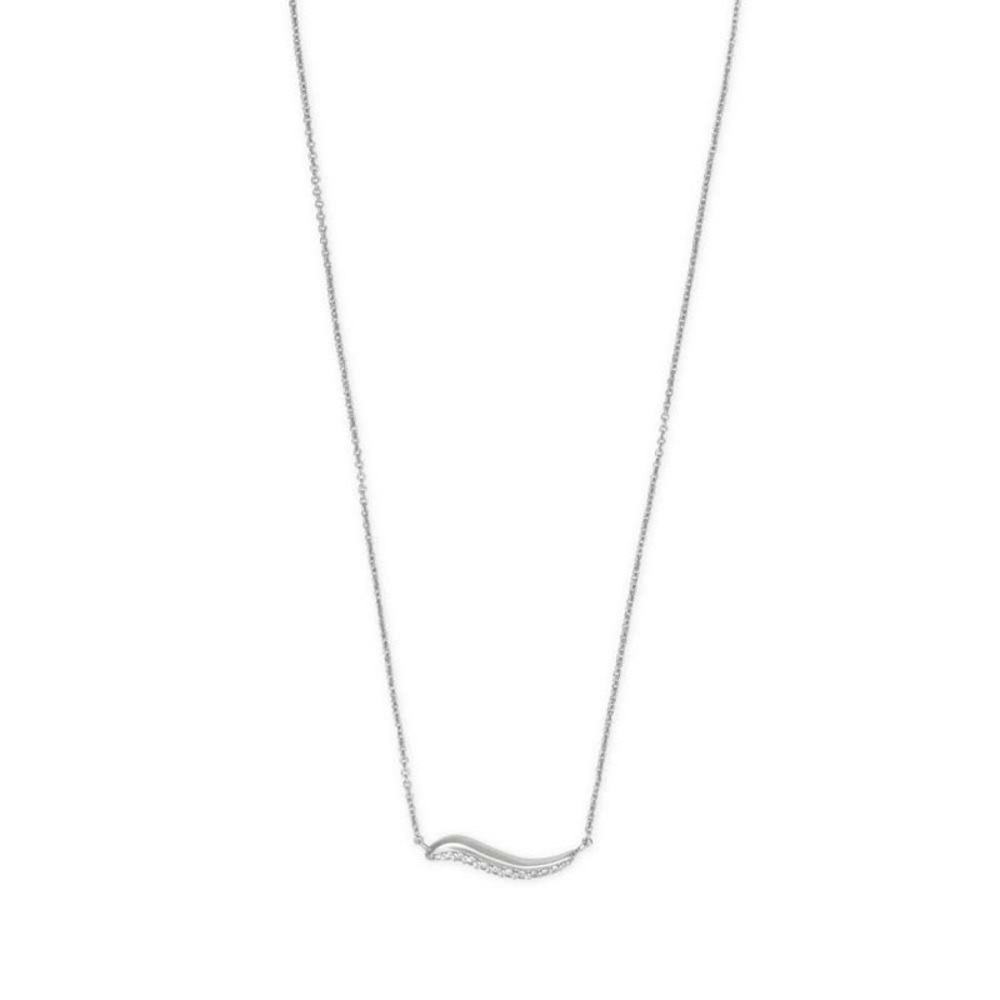 KENDRA SCOTT Jagger Pavé Wavy Bar Necklace, 16"
